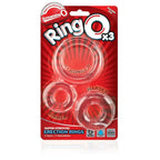 Screaming O RingO x3 Clear Cock Rings|Side View|"clear detail - side view"