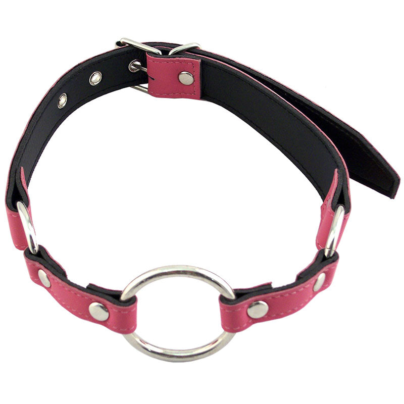 Rouge Garments O Ring Gag Pink|Front View|"ring gag-front view"|