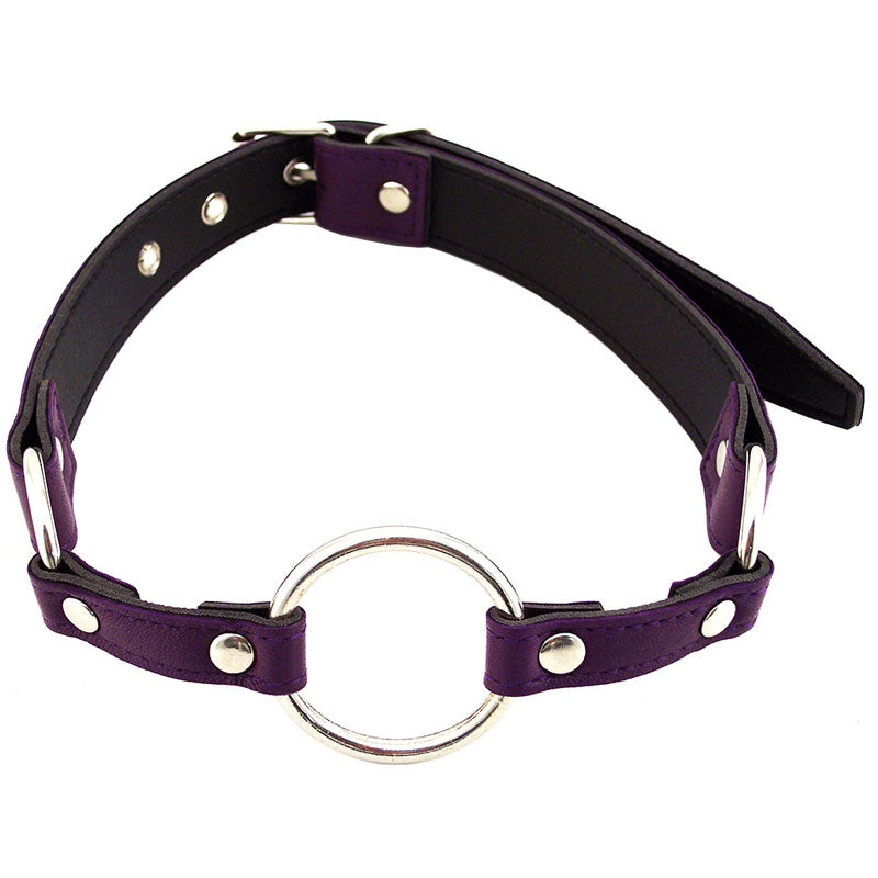 Rouge Garments O Ring Gag Purple|Front View|"ring gag-front view"|