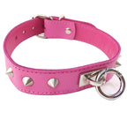 Rouge Garments Pink Studded ORing Studded Collar|Front View|"studded collar-front view"|
