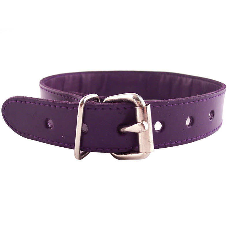 Rouge Garments Purple Studded ORing Studded Collar|Side View|"ring details-side view"|
