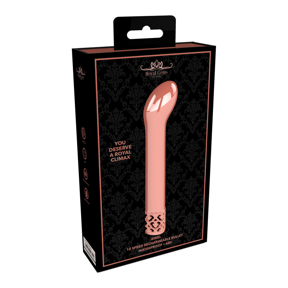Royal-Gems-Jewel-Rechargeable-G-Spot-Bullet-Rose-Gold|Detail View|"control features-detail view"