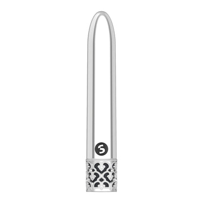Royal-Gems-Shiny-Rechargeable-Bullet-Silver|Front View|"silver bullet vibrator rechargeable-front view"