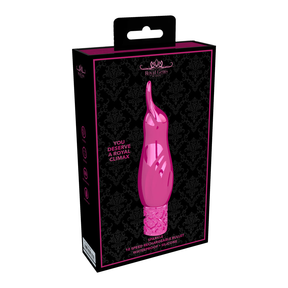Royal-Gems-Sparkle-Rechargeable-Bullet-Pink|Kit View|"complete pleasure set-kit view"