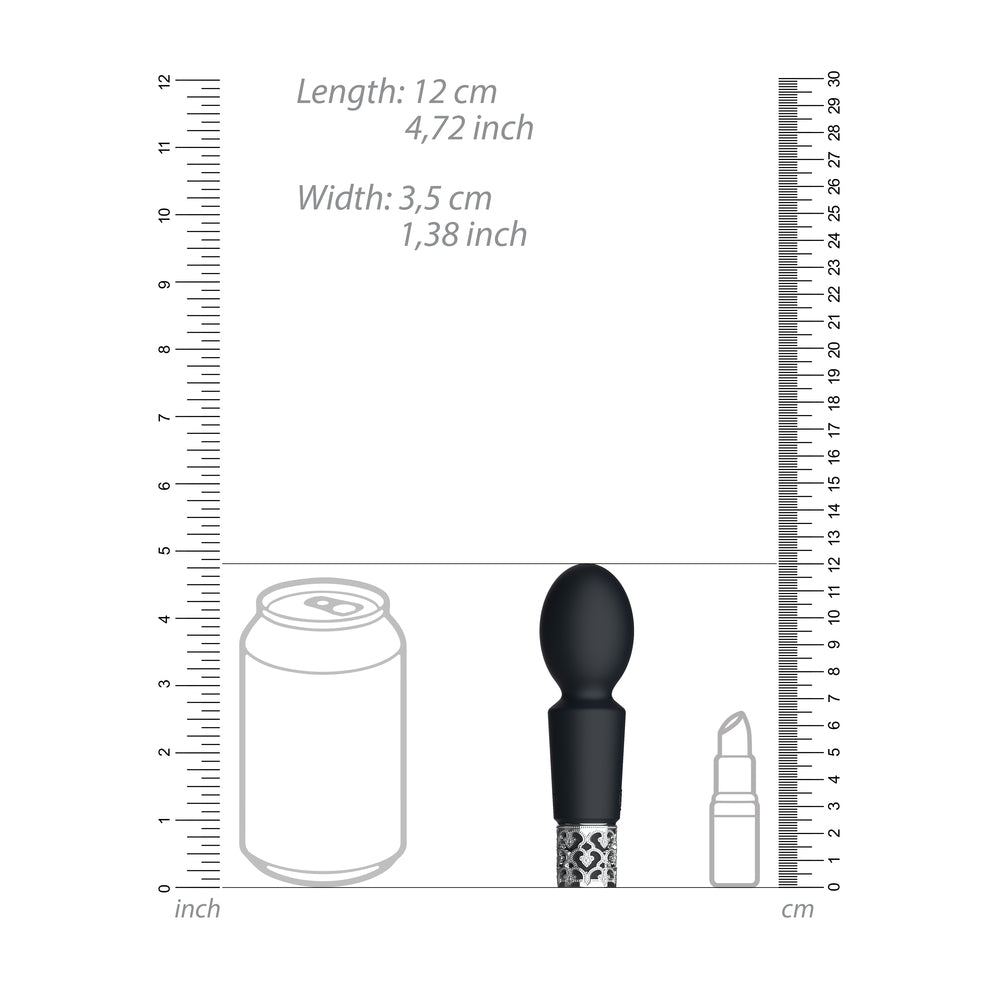 Royal Gems Brilliant Rechargeable Bullet Black | Side View | Side profile view