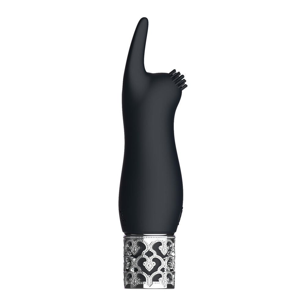 Royal-Gems-Elegance-Rechargeable-Silicone-Bullet-Black|Front View|"luxury silicone bullet black rechargeable-front view"
