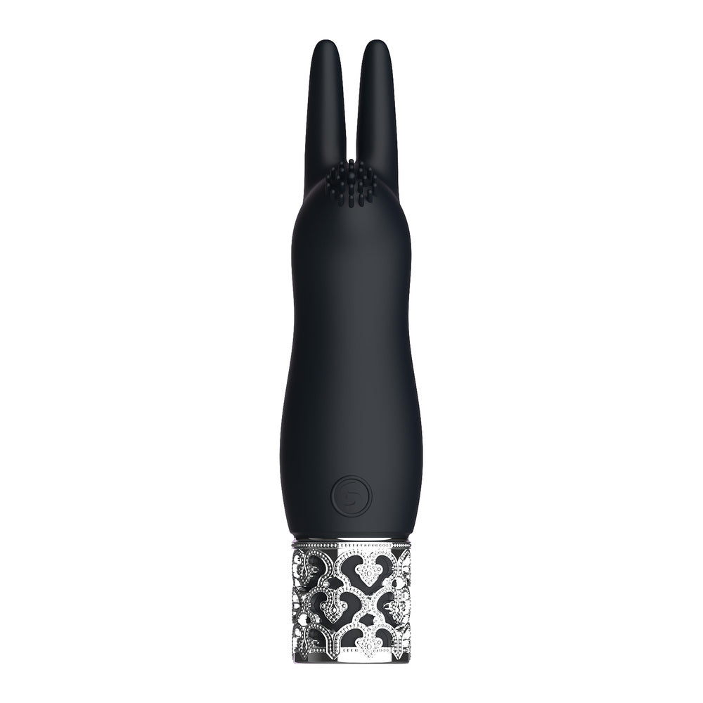 Royal-Gems-Elegance-Rechargeable-Silicone-Bullet-Black|Side View|"premium bullet design-side view"