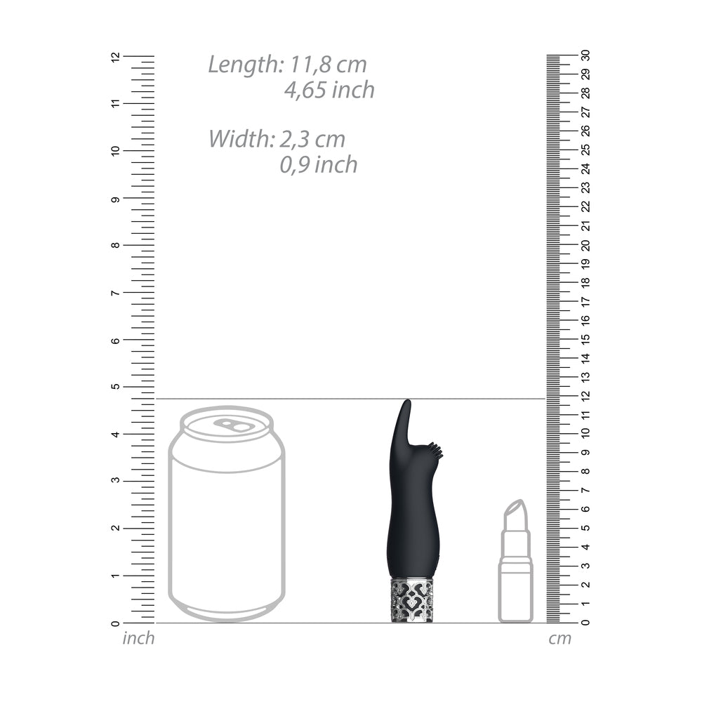 Royal-Gems-Elegance-Rechargeable-Silicone-Bullet-Black|Detail View|"intuitive control panel-detail view"
