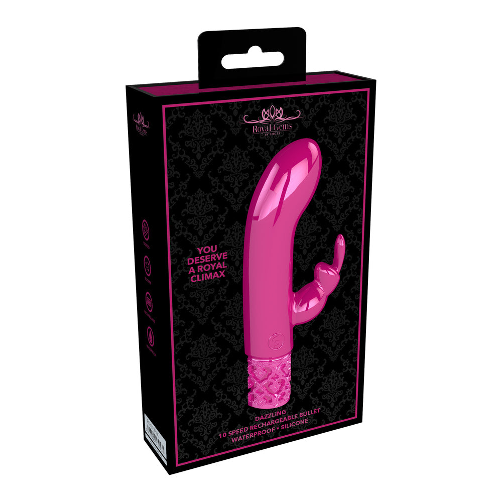 Royal-Gems-Dazzling-Rechargeable-Rabbit-Bullet-Pink|Kit View|"complete pleasure set-kit view"
