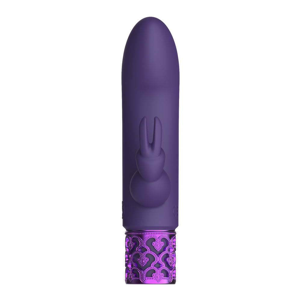 Royal-Gems-Dazzling-Rechargeable-Rabbit-Bullet-Purple|Side View|"jeweled design-side view"