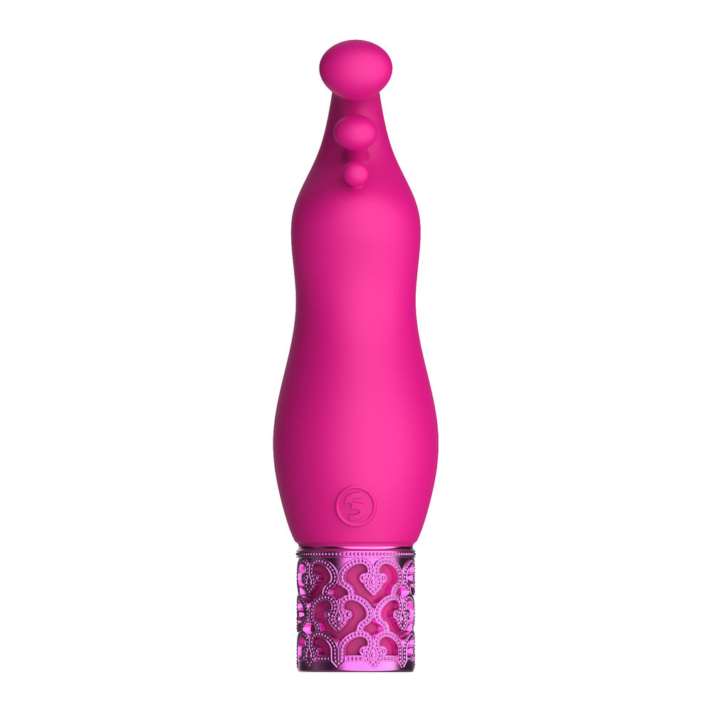 Royal-Gems-Exquisite-Rechargeable-Silicone-Bullet-Pink|Side View|"premium pleasure design-side view"