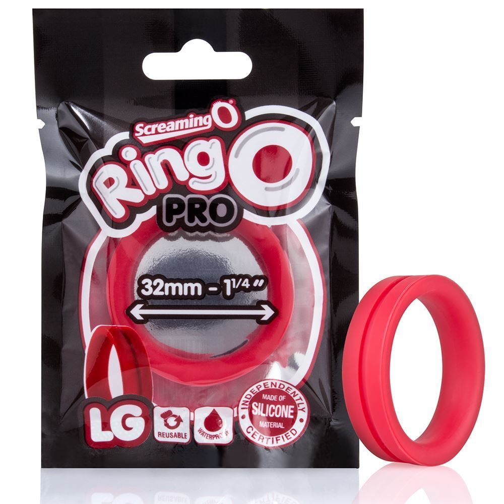 Screaming O RingO Pro LG Red Cock Ring|Back View|"quality build - back view"