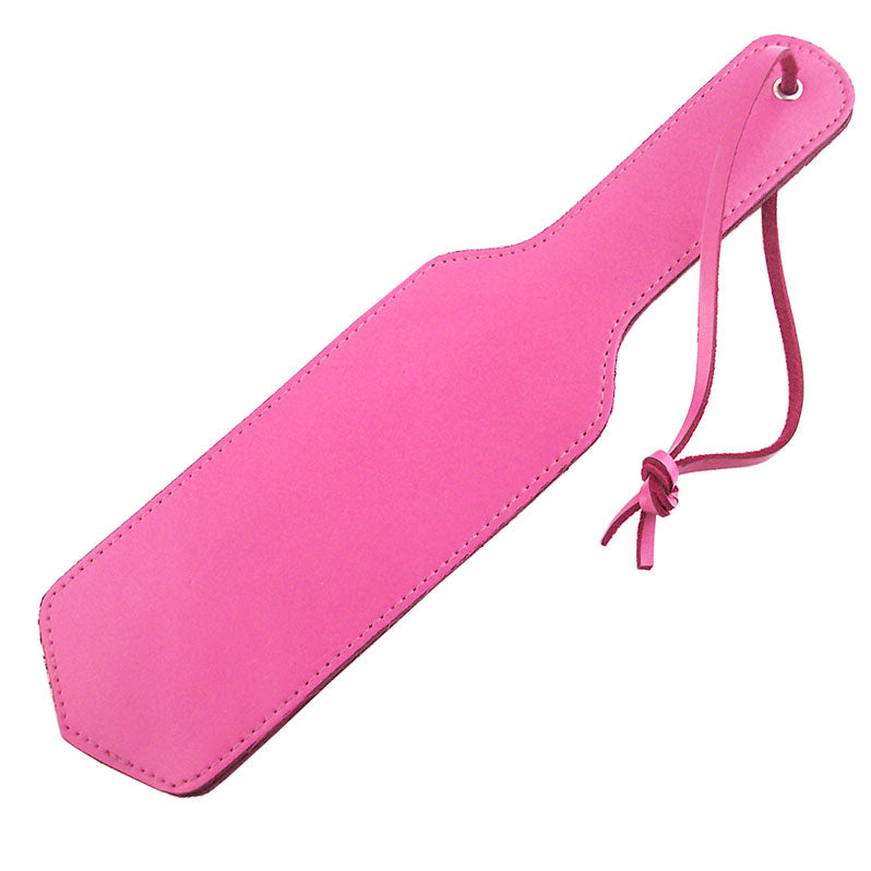 Rouge Garments Paddle Pink|Front View|"pink leather paddle-front view adult toys direct"|
