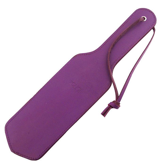 Rouge Garments Paddle Purple|Front View|"purple leather paddle-front view adult toys direct"|