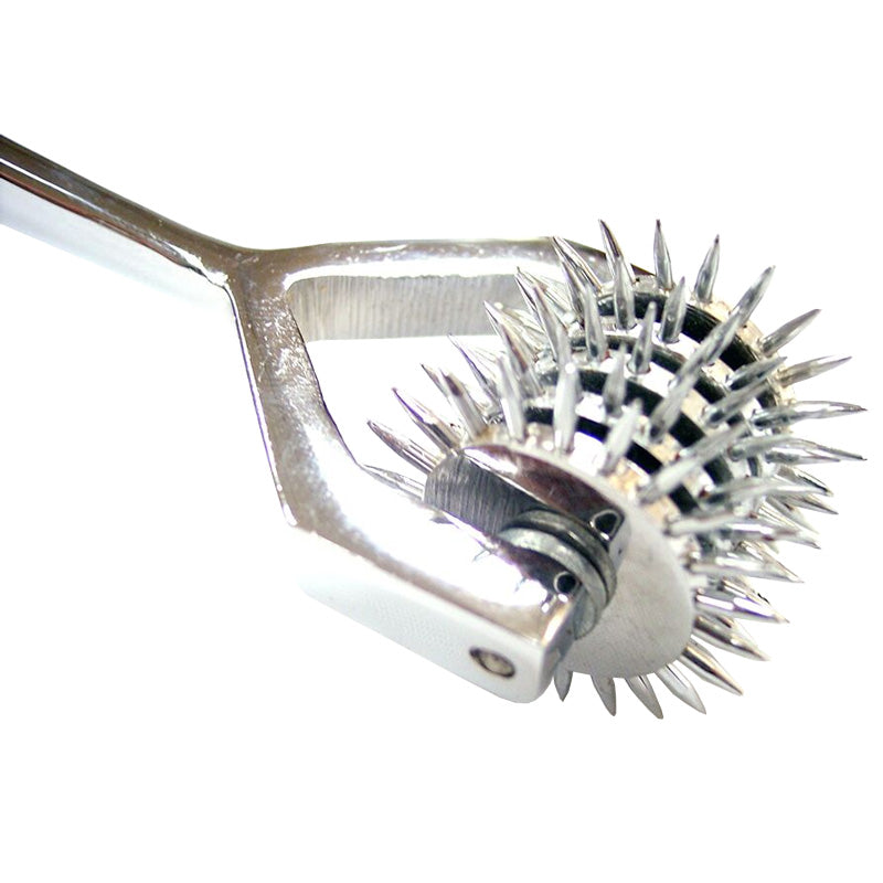 Rouge Stainless Steel 5 Wheel Pin Wheel|Side View|"wheel detail-side view adult toys direct"|