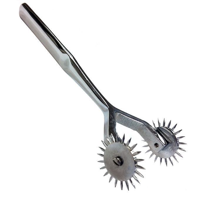 Rouge Stainless Steel Double Pinwheel|Front View|"dual wheel stimulator-front view adult toys direct"|