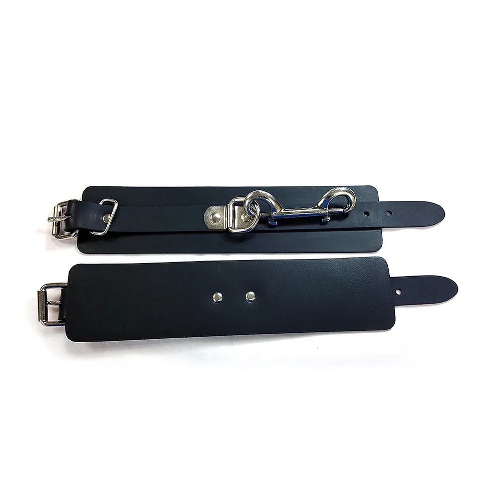 Rouge Garments Black Rubber Wrist Cuffs|Side View|"cuff details-side view"|