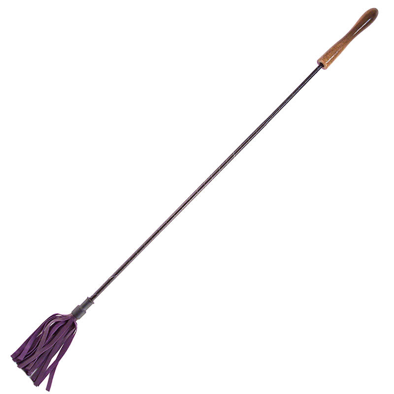 Rouge Garments Riding Crop With Wooden Handle Purple|Front View|"riding crop-front view"|