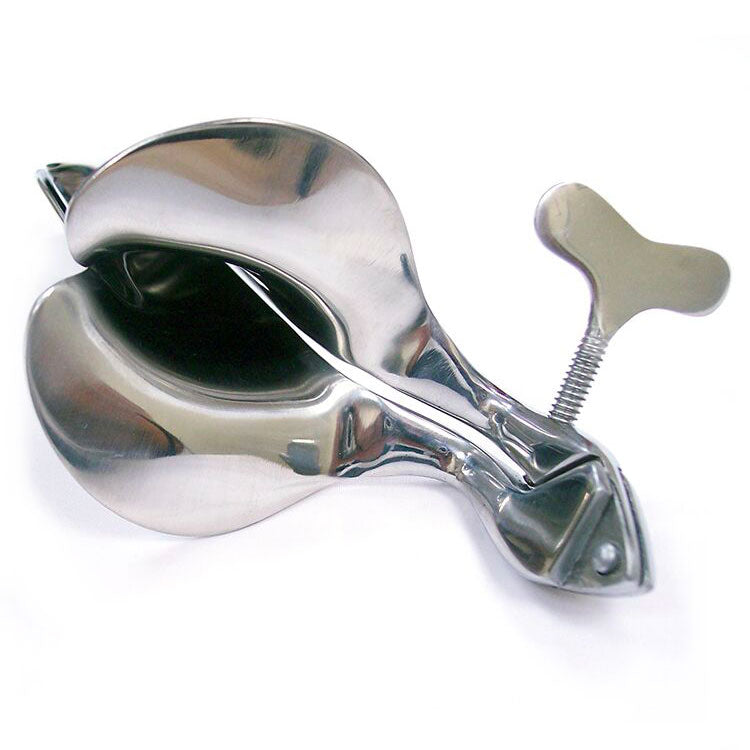 Rouge Stainless Steel Speculum Large|Side View|"speculum mechanism-side view adult toys direct"|