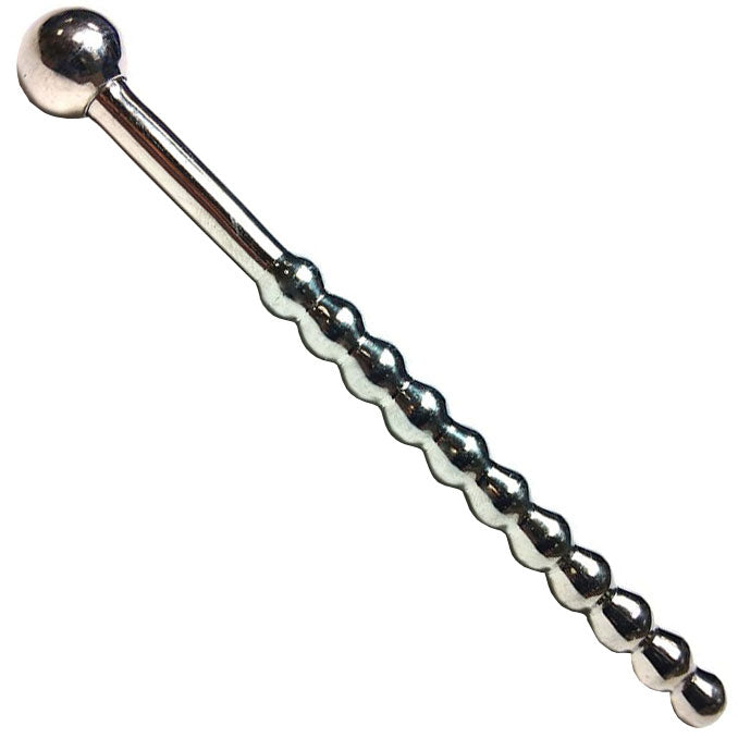 Rouge Stainless Steel Beaded Urethral Sound|Front View|"beaded urethral sound steel premium-front view adult toys direct"|