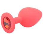 Medium-Red-Jewelled-Silicone-Butt-Plug|Front View|"jeweled plug-front view"