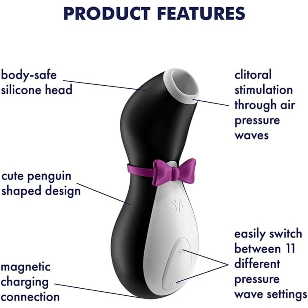 Satisfyer Pro Penguin Clitoral Massager|Detail View|"Multi-function controls - detail view"