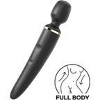 Satisfyer Wander Woman Black | Angle | "ergonomic wand handle design - angle view"