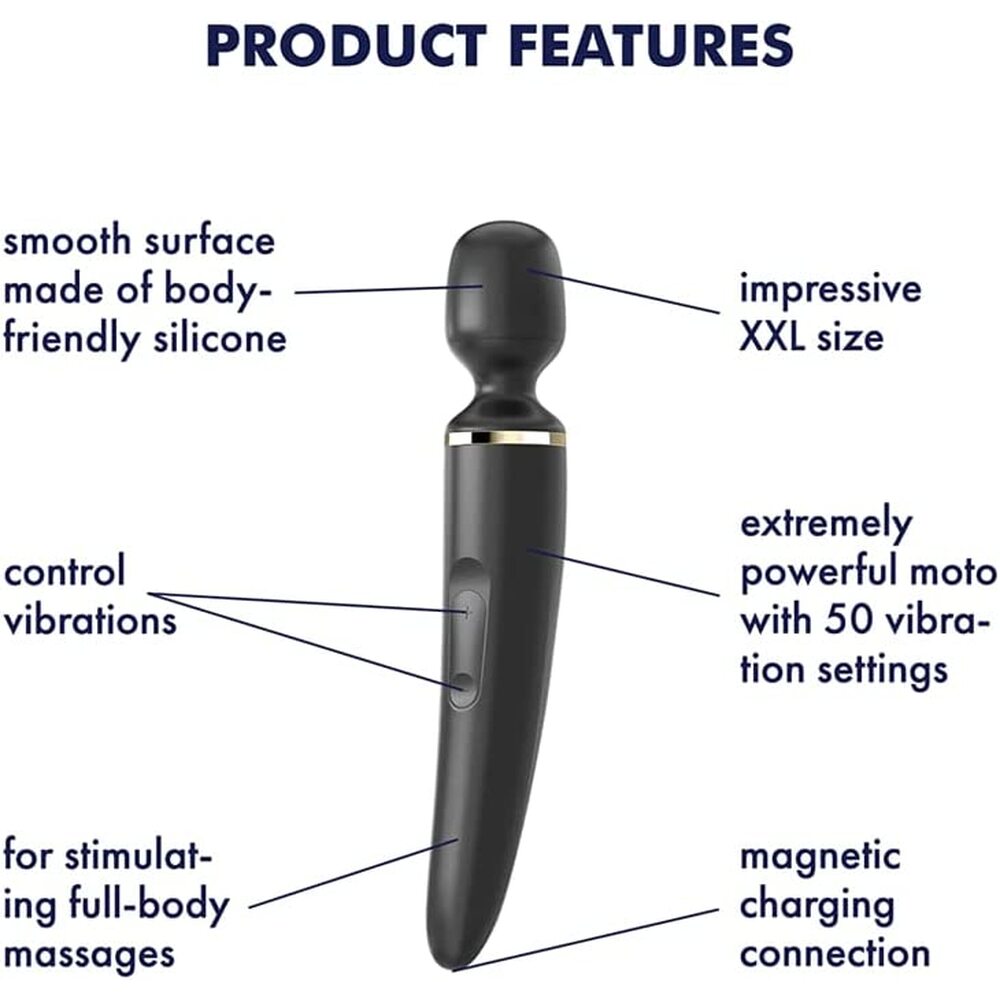 Satisfyer Wander Woman Black | Detail | "wand massager control panel - detail view"