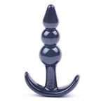Small Black Beaded Anal Plug|Front View|"small beaded plug-front view"|