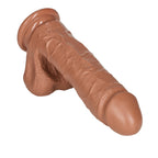 Emperor 7 Inch Life Like Dildo Flesh Brown|Side View|"brown detail - side view"