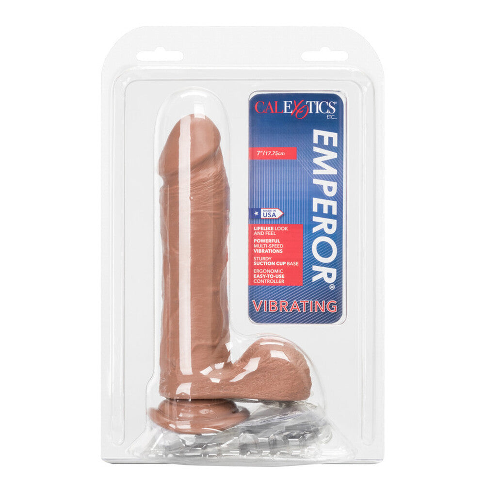 Emperor 7 Inch Life Like Vibrator Flesh Brown|Detail View|"surface detail - detail view"