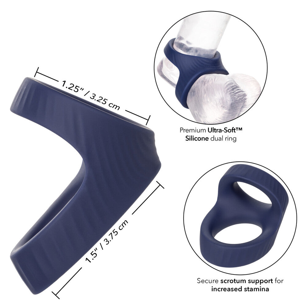 Viceroy Dual Silicone Cock Ring|Side View|"silicone detail - side view"