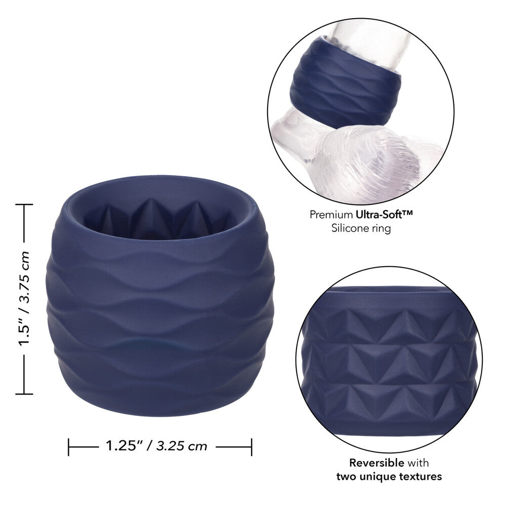 Viceroy Reverse Endurance Silicone Cock Ring|Side View|"reverse detail - side view"