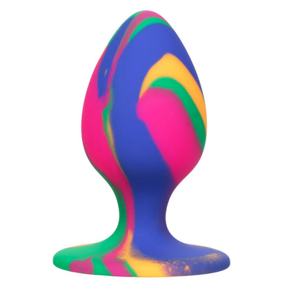 Cheeky Medium Tie Dye Butt Plug|Front View|"medium tie dye plug-front view"|