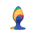 Cheeky Medium Swirl Tie Dye Butt Plug|Front View|"swirl tie dye plug-front view"|
