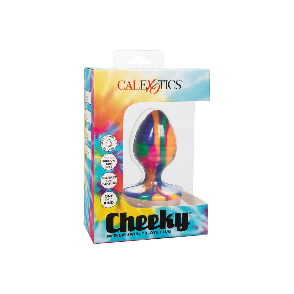 Cheeky Medium Swirl Tie Dye Butt Plug|Set View|"complete swirl set-set view"|