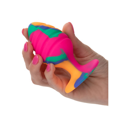Cheeky Large Swirl Tie Dye Butt Plug|Detail View|"tie dye features-detail view"|