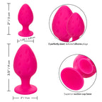 Cheeky-Butt-Plug-Duo-Pink|Side View|"ergonomic design-side view"