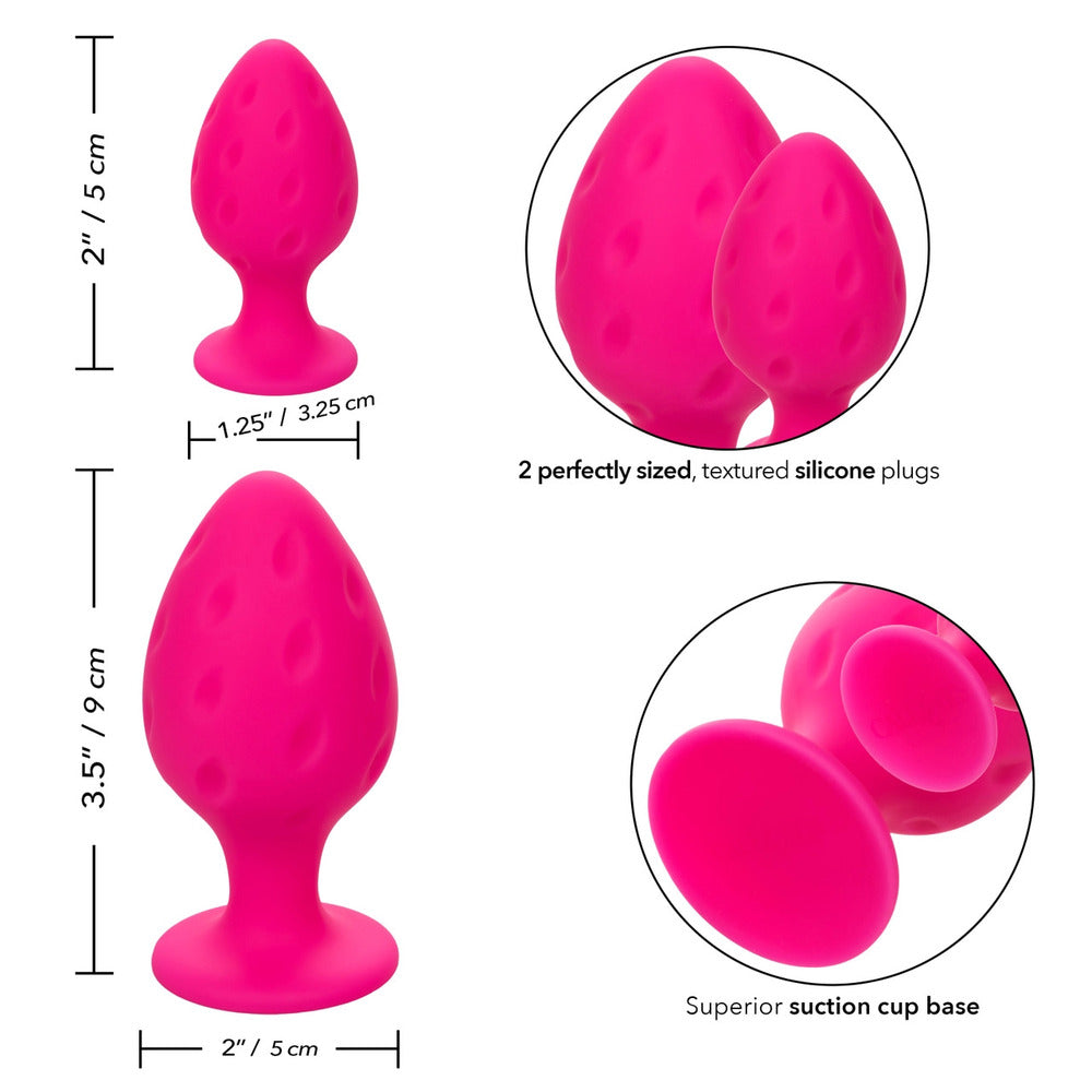 Cheeky-Butt-Plug-Duo-Pink|Side View|"ergonomic design-side view"