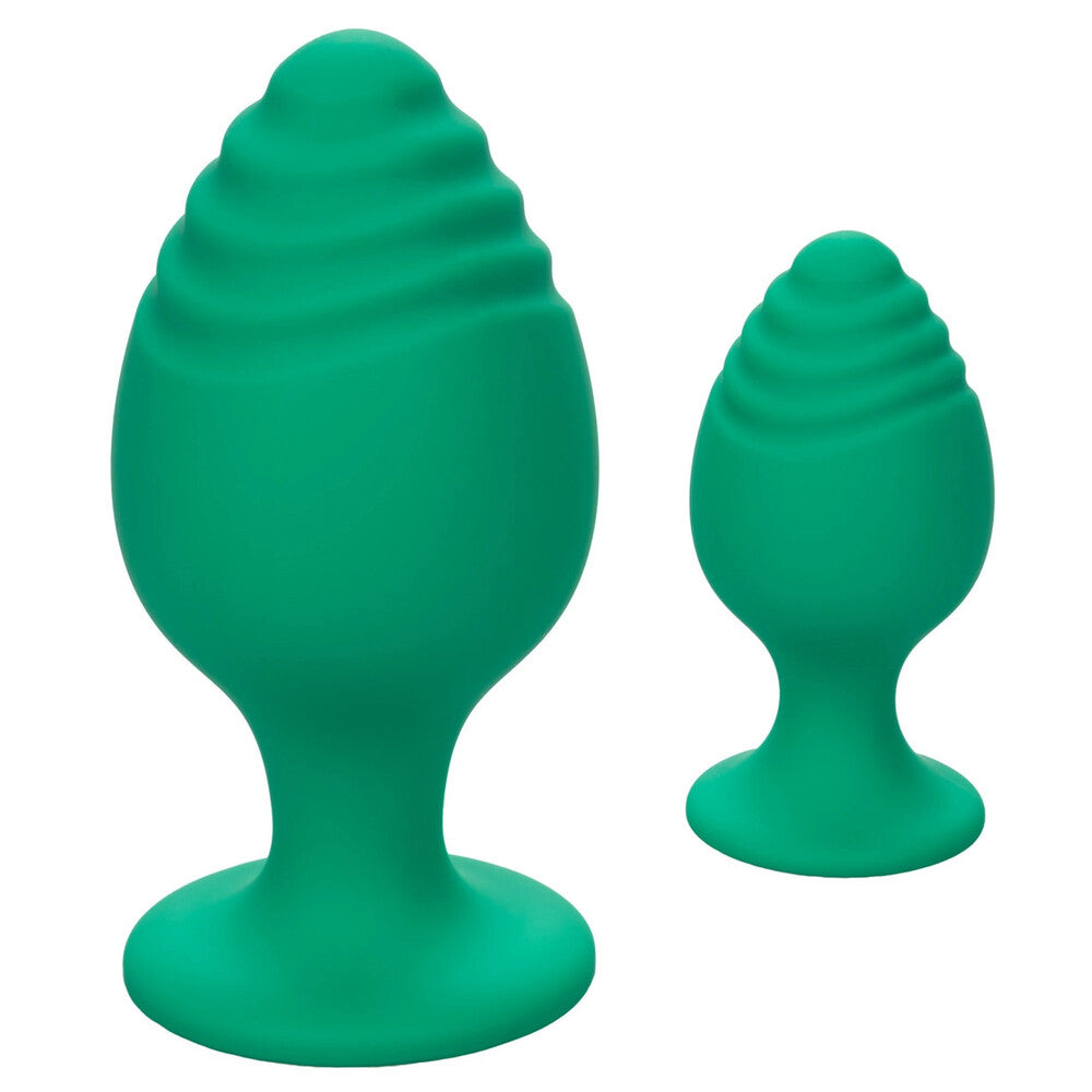 Cheeky-Butt-Plug-Duo-Green|Front View|"duo plug-front view"