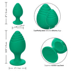 Cheeky-Butt-Plug-Duo-Green|Side View|"ergonomic design-side view"