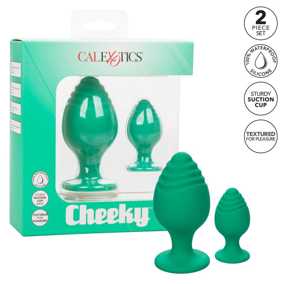 Cheeky-Butt-Plug-Duo-Green|Set View|"complete kit-set view"