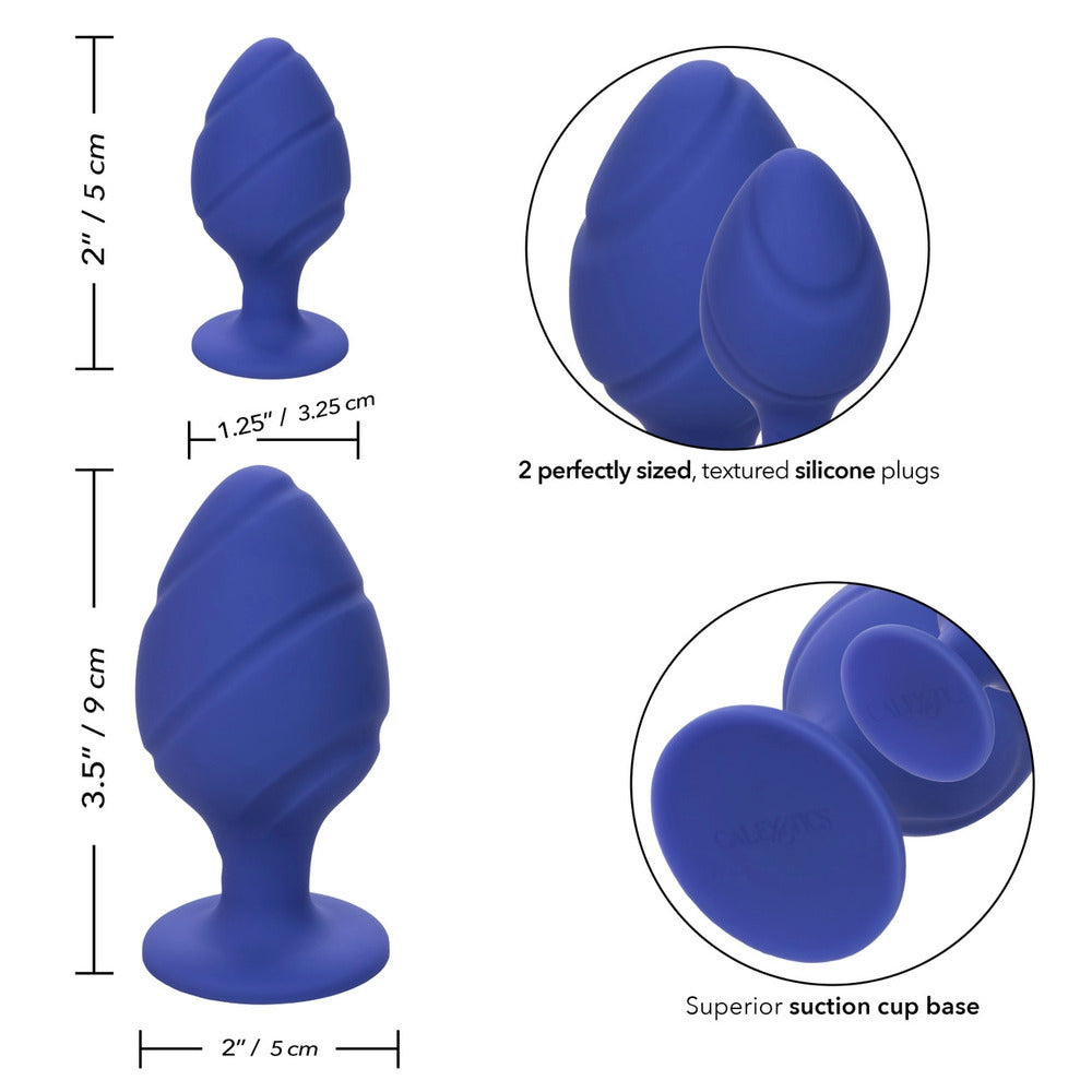 Cheeky-Butt-Plug-Duo-Purple|Side View|"ergonomic design-side view"