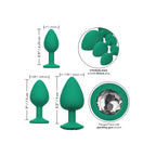 Cheeky-Gems-Butt-Plugs-3-Piece-Set-Green|Detail View|"product features-detail view"