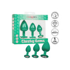 Cheeky-Gems-Butt-Plugs-3-Piece-Set-Green|Set View|"complete kit-set view"