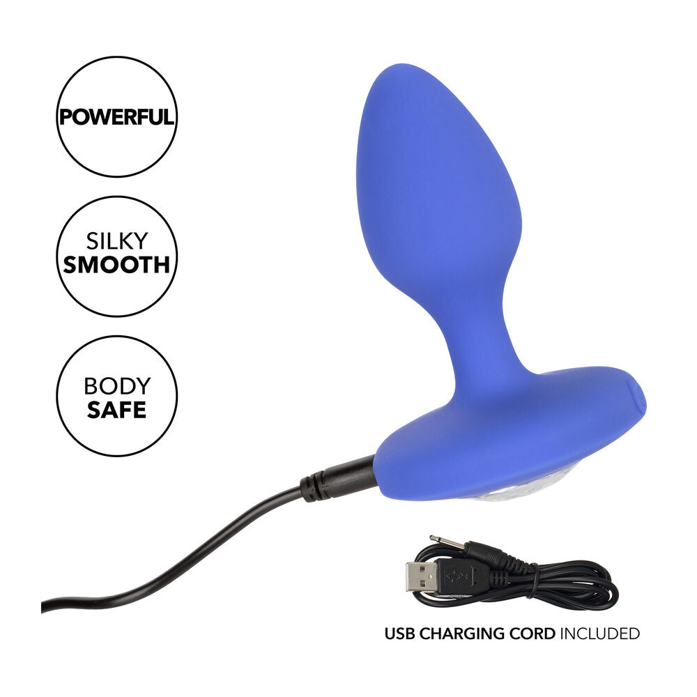 Cheeky Gems Medium Rechargeable Vibrating Butt Plug|Side View|"rechargeable plug design-side view"|