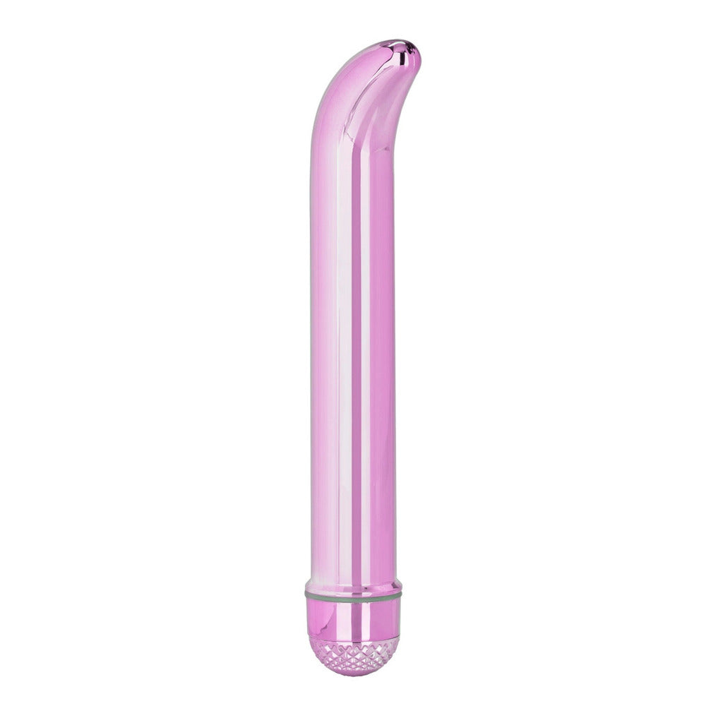 Metallic-Pink-Shimmer-G-Spot-Vibrator|Side View|"curved design-side view"