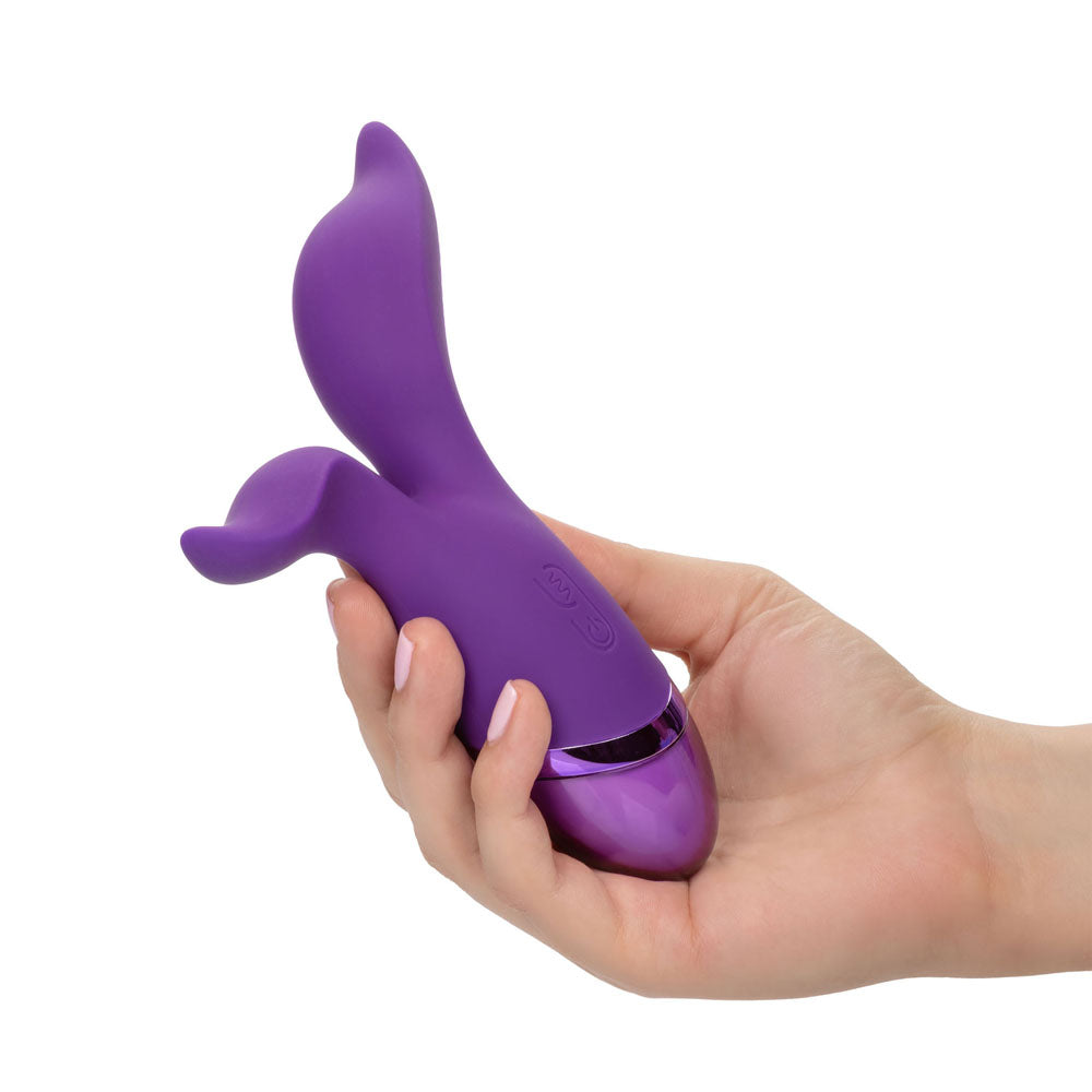 Aura-Duo-Rechargeable-Vibrator|Side View|"ergonomic duo design-side view"