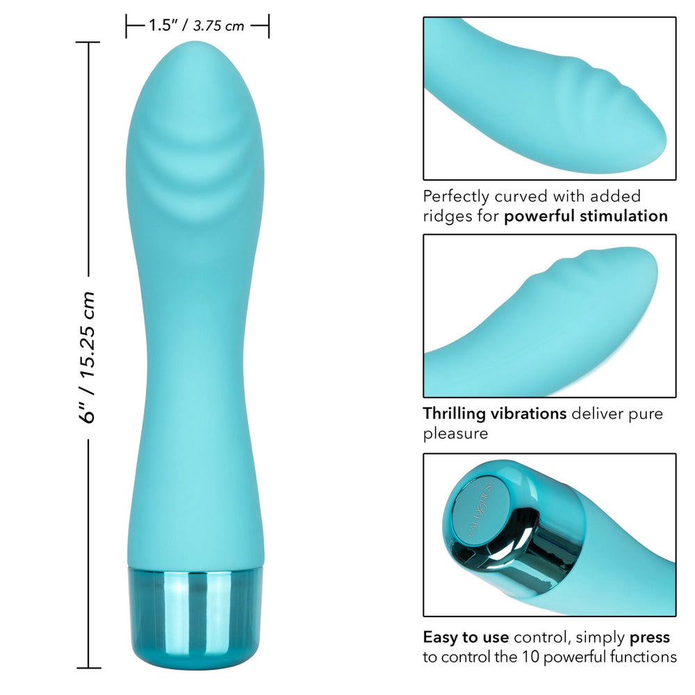 Eden-Ripple-Silicone-GSpot-Vibrator-Waterproof-6-inch|Side View|"textured design-side view"