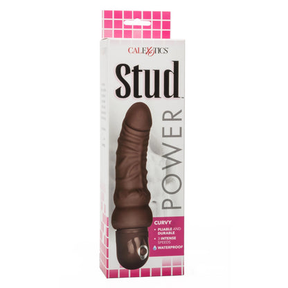 Waterproof Curvy Brown Power Stud|Detail View|"surface detail - detail view"